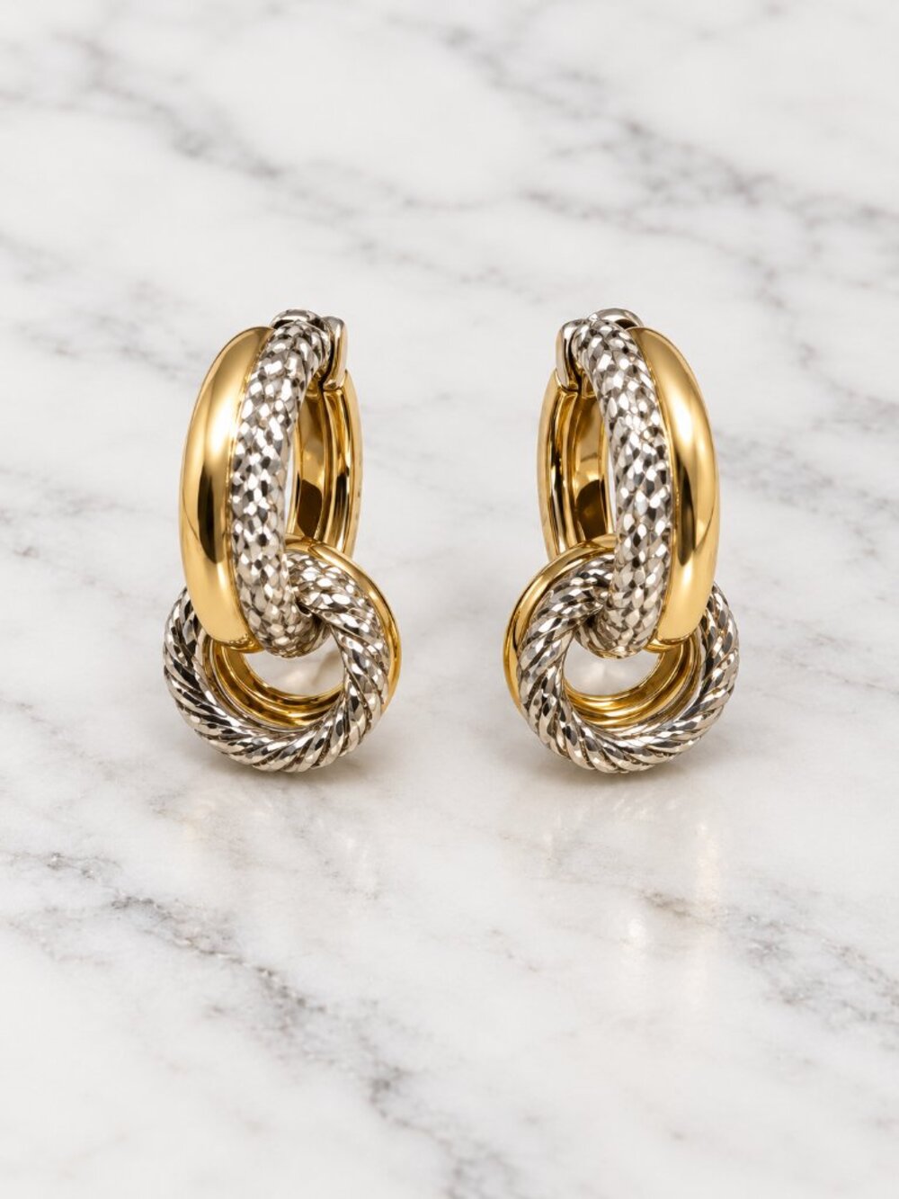 Women's Gold Color Silver Earrings New